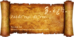 Zalányi Áron névjegykártya